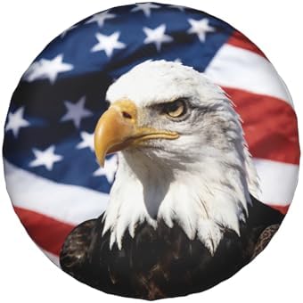 American Flag Star Spare Tire Cover USA Eagle Wheel Covers 16 Inch - Image 2