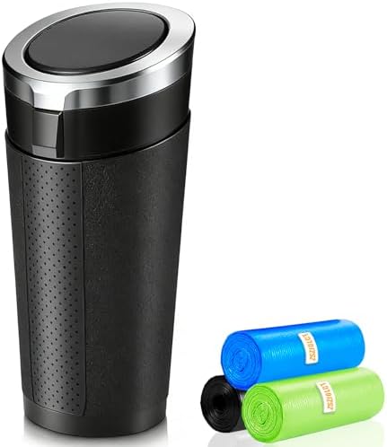 Car Trash Can with Lid, 1 Pack, 90 Trash Bags by ZSZJOLCT