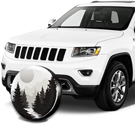 Abstract Moon Spare Tire Cover Mountain Tree 15 Inch Waterproof Dust-Proof - Image 4