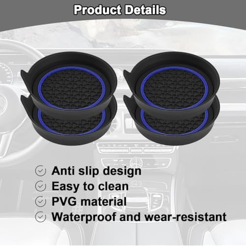HZEL 4PCS 2.75 Inch PVC Car Cup Holder Coasters - Image 3