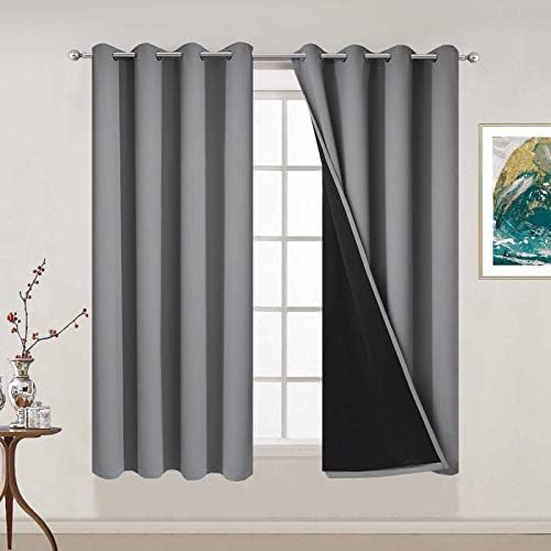Yakamok Grey Blackout Curtains 54 Inches Long by Yakamok