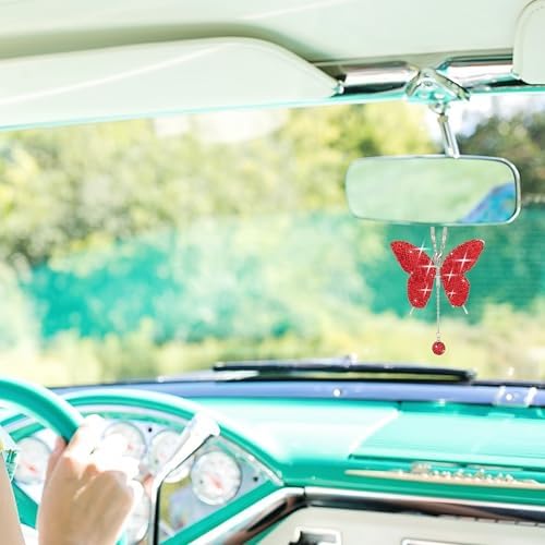 Rhinestone Butterfly Rearview Mirror Ornament - Image 5