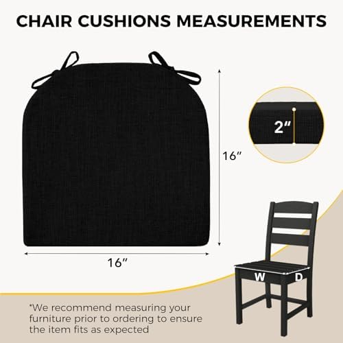 downluxe Indoor Chair Cushions for Dining Chairs, Soft and Comfortable Textured - Image 2