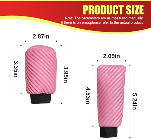2PCS Car Gear Shift Knob and Handbrake Cover Set, Non-Slip Polyester Stick - Image 2