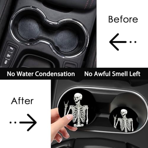 2Pcs Black Leopard Print Car Coasters, 2.75" Neoprene Cup Holder Coasters - Image 3