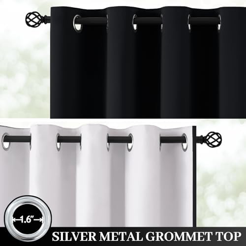 Yakamok Black 100% Blackout Curtains 84 Inches Long - Image 2