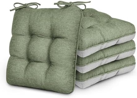 Love's cabin Memory Foam Chair Cushions Set of 4, 15.5 Inch by Lovescabin