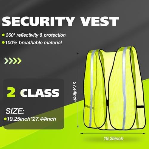 Jecery 20 Packs High Visibility Vest Safety Reflective Hi Visibility Mesh Vest - Image 2