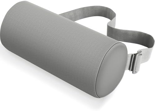 CushZone Memory Foam Lumbar Roll Support Pillow, Light Gray by CushZone