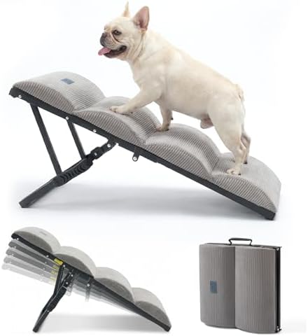 Veehoo Dog Ramp for Bed Couch Small Large Dogs, Foldable Pet Ramp 12"-20" H by Veehoo