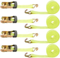 4 Pack 1.5 Inch x 20 ft Ratchet Straps by HNBun