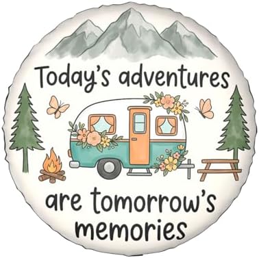 Retro Camper Spare Tire Cover SUV Trailer Truck RV 17 Inch - Image 2