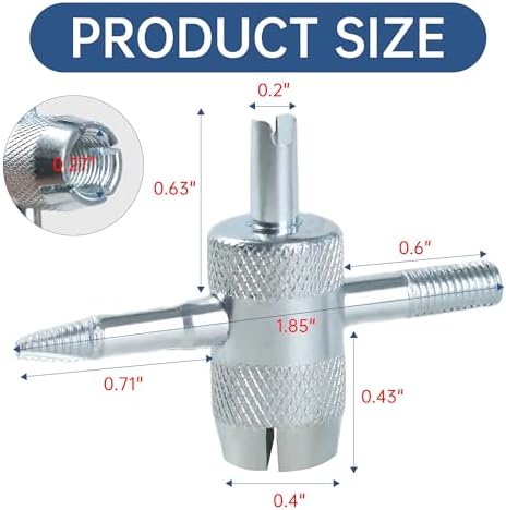 4 Pcs 4-Way Valve Core Removal Tool Stainless Steel Tire Valve Stem Tools - Image 2