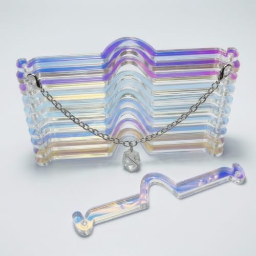 10 Pack Rearview Mirror Charm Holder Combo Set, Iridescent Rainbow Acrylic Car - Image 4