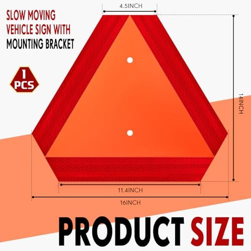 Yaocom 1 Set Slow Moving Vehicle Triangle Sign - Image 2