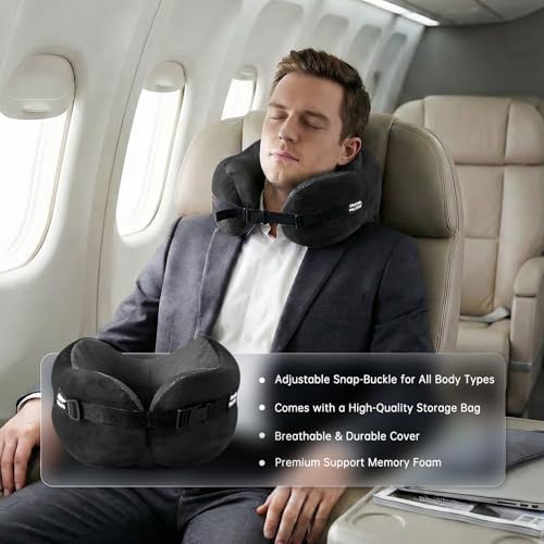 Travel Neck Pillow Memory Foam Adjustable Clasp - Image 6
