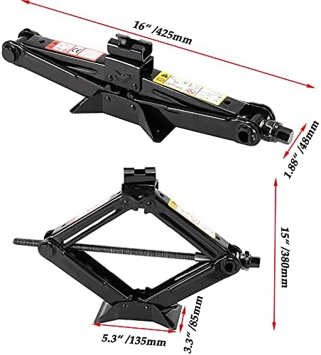 JOIKIT 2 Pack 1.5 Tons 3307 Lbs Capacity Scissor Jack, Car Jack - Image 2