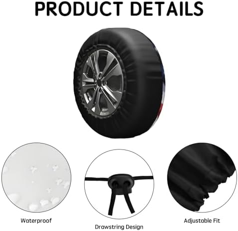 American Flag Star Spare Tire Cover USA Eagle Wheel Covers 16 Inch - Image 4