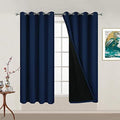 Yakamok Navy Blue 100% Blackout Curtains 54 Inches Long 52" Wide, 2 Panels by Yakamok