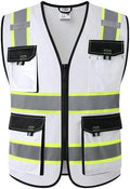 JKSafety Safety Vest for Men Women Hi Vis Reflective Vest JK220 White 3XL by JKSafety
