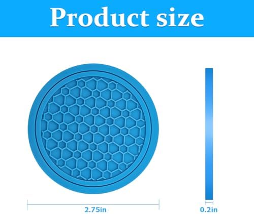 Mandark 2PCS 2.75 Inch Car Cup Holder Coasters, Light Blue - Image 2