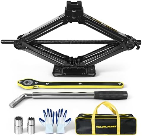 YELLOW JACKET Scissor Car Jack 2 Ton Tire Changing Kit by YELLOWJACKET