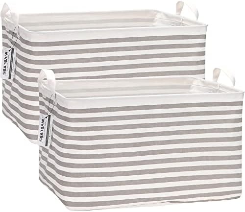 Sea Team Rectangle Open-Top Canvas Storage Basket by SeaTeam