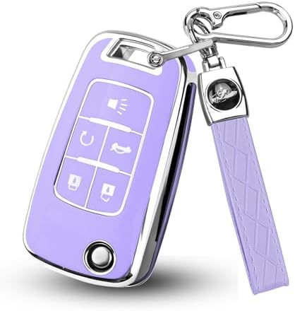 for Chevy Key Fob Cover, Premium Soft TPU Full Protection Key Cover by HEKBRYN