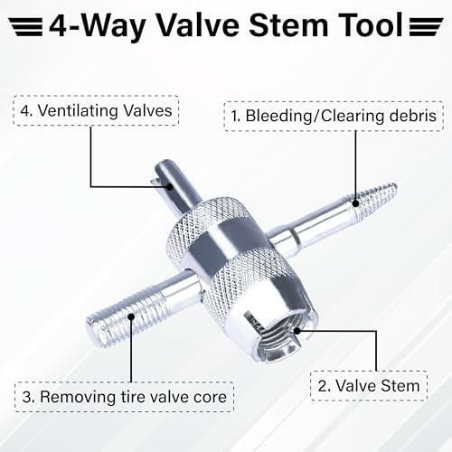 2 PCS 4-Way Tire Valve Stem Removal Tool, 4-in-1 Valve Core Removal Tool - Image 5