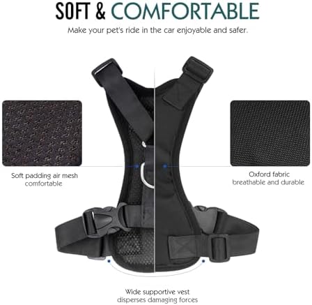 Pawaboo Dog Car Harness, Adjustable Dog Safety Vest Harness - Image 3
