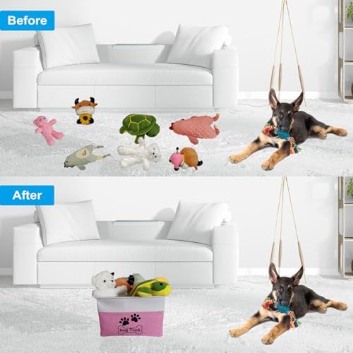 Large Dog Toy Basket Foldable Dog Toy Box Dog Toy Bin - Image 6
