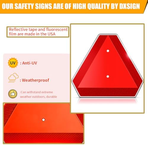 Slow Moving Vehicle Safety Sign, Slow Moving Vehicle Triangle Sign, Aluminum - Image 3