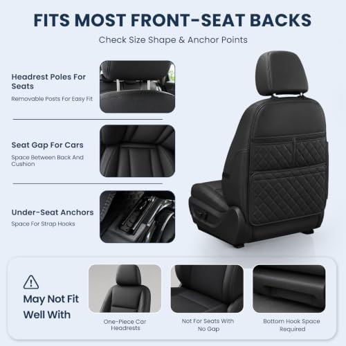 ROXAI 2 Pack Kick Mats Back Seat Protector, Seat Back Cover - Image 5