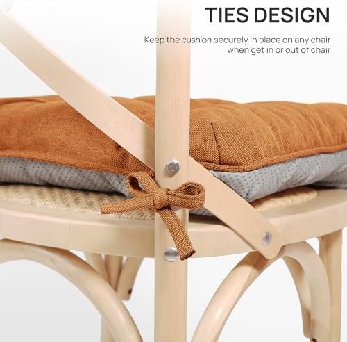 Love's cabin Memory Foam Chair Cushions Set of 4, 19 Inch, Terracotta - Image 4
