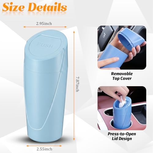 Car Trash Bin with Lid, Leak-Proof Portable Vehicle Cup Holder Garbage Can - Image 2