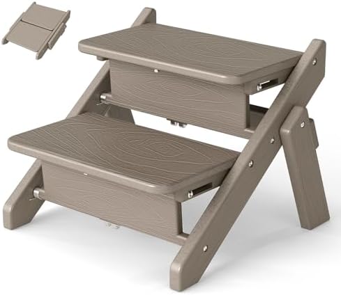 GREENVINES Foldable Dog Stairs & Steps, 2-in-1 HDPE Pet Ramp by GreenVines