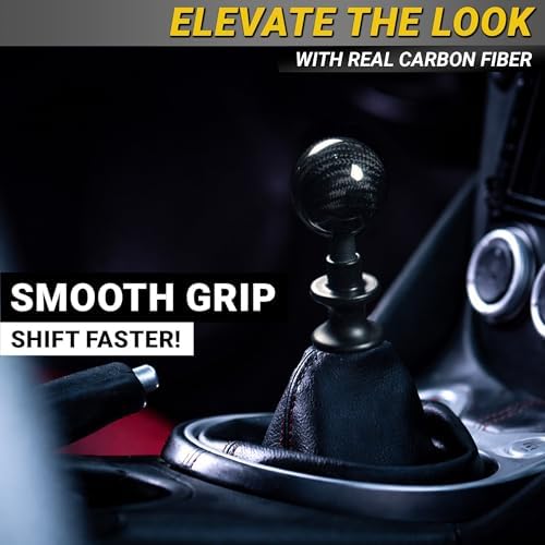 JDM Style Carbon Fiber Weighted Ball Shift Knob, Gear Stick Shifter - Image 3