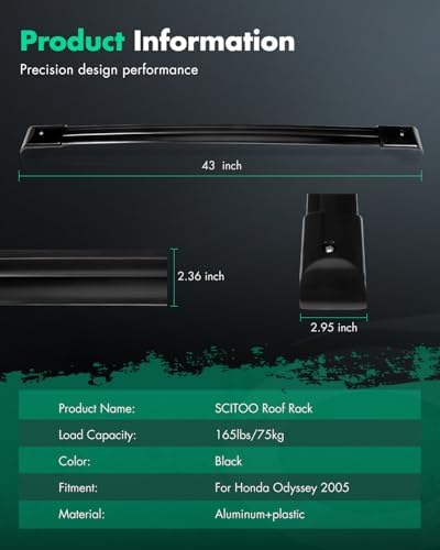 SCITOO for Honda Odyssey 2005 2006 2007 2008 2009 2010 Aluminum Alloy Roof Top - Image 2