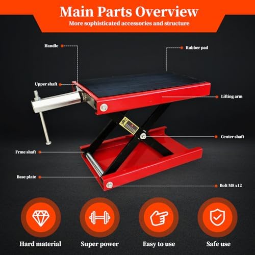 1100lb Motorcycle Lift Scissor Jack - Image 3