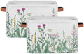 Pardick 2Pack Herbs and Wild Flowers Large Collapsible Storage Bins, Colorful by GzLeyigouHomeKitchen