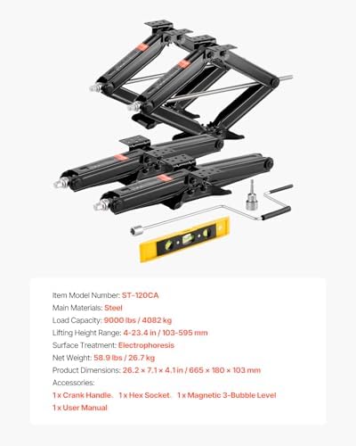 VEVOR 9000 lbs RV Scissor Jacks, 4-23.4 in RV Stabilizer Leveling Scissor Jacks - Image 7