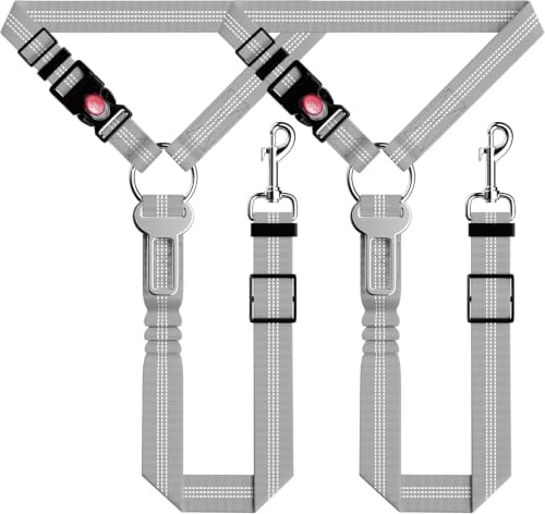 Seyezo Dog Car Seat Belt for Car, 2 Piece Set Retractable Dog Car Harness by Seyezo