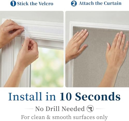 100% Blackout Magic Tape Stick On Curtains Window Shades Pull Down Blackout - Image 3