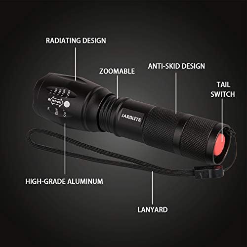 JARDLITE 8 Pack LED Emergency Handheld Flashlight, Adjustable Focus, Water - Image 2