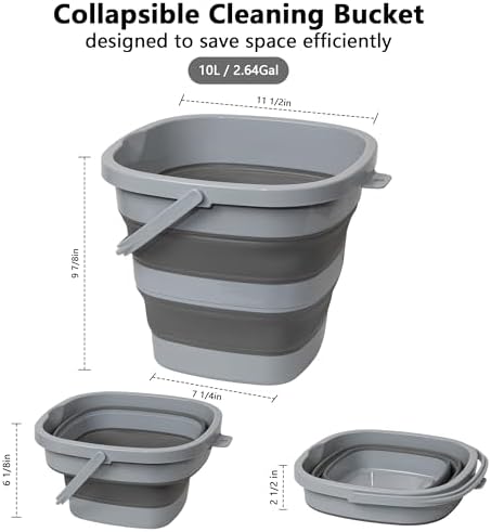 Collapsible Bucket, 2.6 Gallon 10L Mop Bucket - Image 2