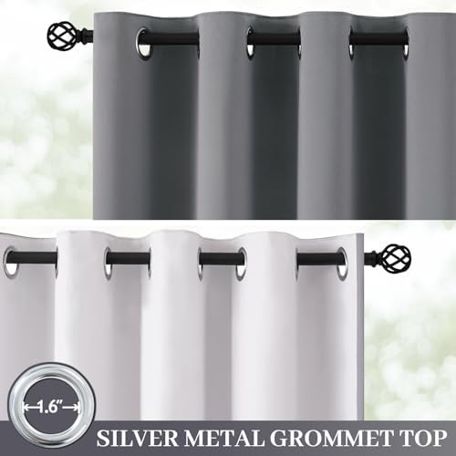 Yakamok Grey 100% Blackout Curtain Panels 72 inches, 2 Panels - Image 2