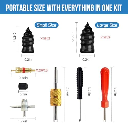Schrader Valve Stem Removal Tool & Tire Repair Kit Tire Valve Stem Tool - Image 2