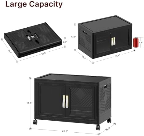 Stackable Storage Bins with Doors & Lids & Wheels - Image 2