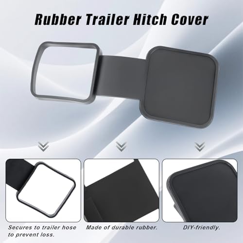 Rubber 2 Inch Trailer Hitch Covers, Tow Tube Cover Plug Cap, Car Exterior - Image 3