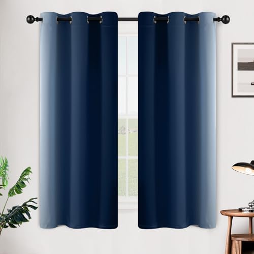SimpleHome Ombre Blue to Grey White Curtains - Image 2